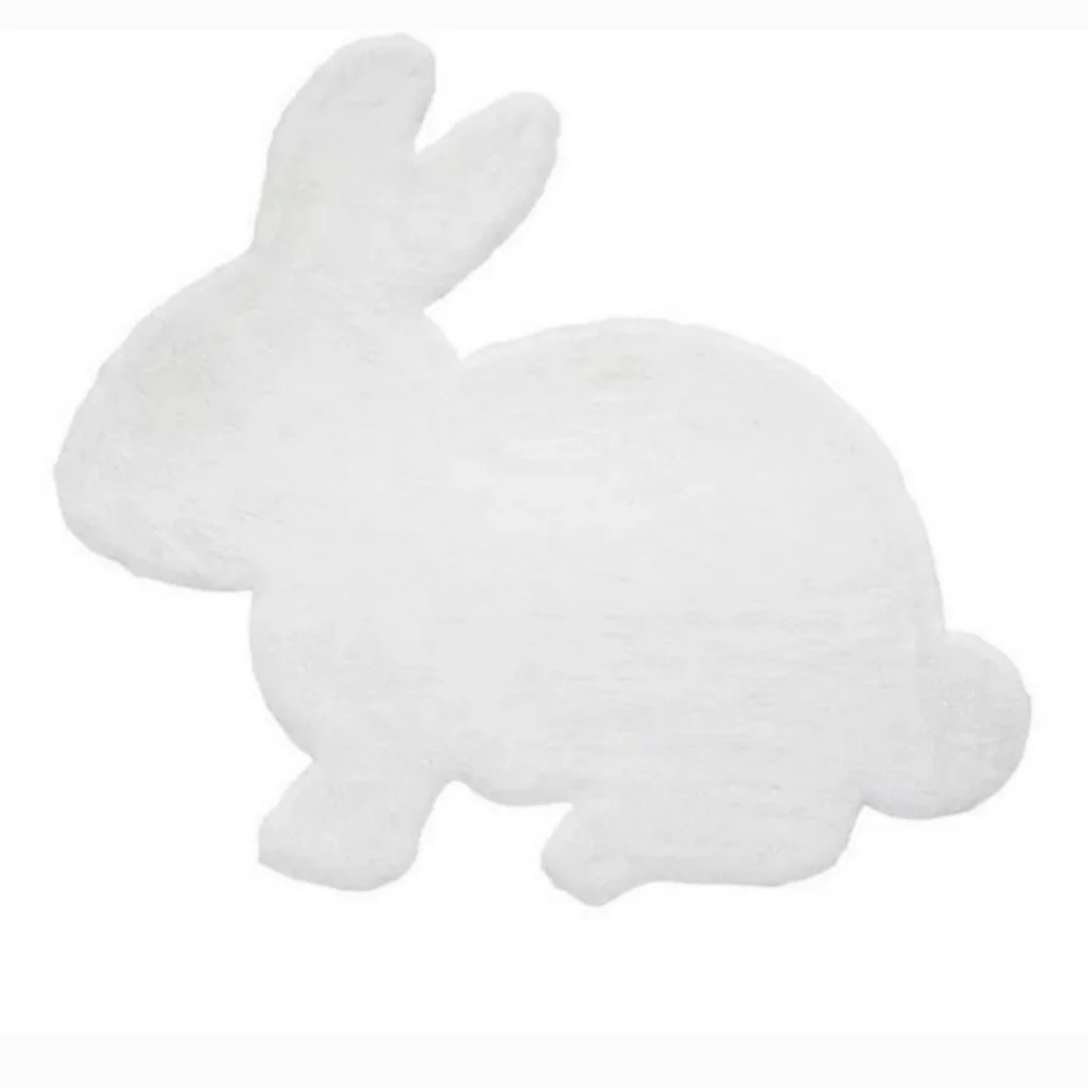 Mon Chateau Faux Fur Shaped Rug, bunny,  nwt